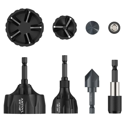 AMTOVL Entgraten Fasenwerkzeug Set Ø 3-19 mm, 14-35mm Entgratwerkzeug Sechskantschaft Entgrater Metall Werkzeug für Entgraten Außenfasen Bolzen von AMTOVL