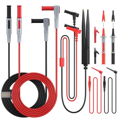 AMTOVL Multimeter Messleitungen Set 9-teiliges Multimeter-Testkabel mit Krokodilklemmen von AMTOVL