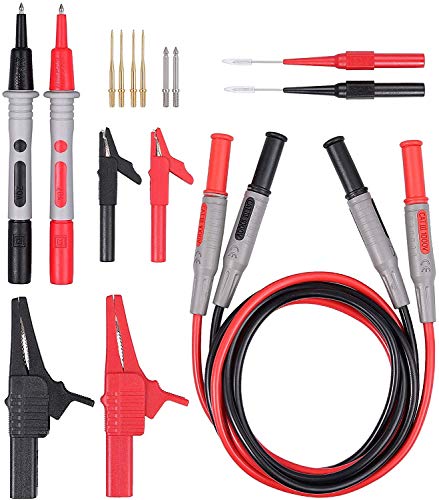 Multimeter Testleitungen AMTOVL 18-teiliges Testleitset Krokodilklemmen Krokodilklemmen Multimeter Zubehörset von AMTOVL