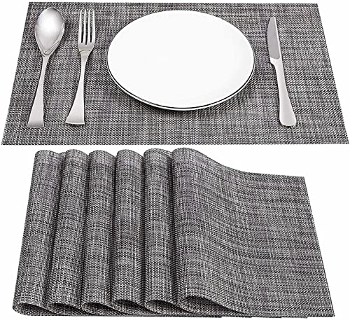 AMTULA 4 Stück Rechteck Platzdeckchen Woven Abwaschbar wasserdicht Platzsets Abwischbar Wärmedämmung Tischset PVC für Küche 45×30cm von AMTULA