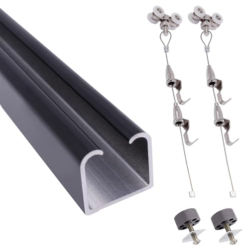 bilderschienen aufhängesystem Kunstschienen-Aufhängesystem Für Decken- Und Wandmontage, Schwarz, Verstellbare Bilderschienen Und Rahmenaufhänger-Drahtset Mit Rolle Für Museum/Büro(Ceiling mount,300cm/ bilderschienen aufhängesystem Kunstschienen-Aufhängesystem Für Decken- Und Wandmontage, Schwarz, Verstellbare Bilderschienen Und Rahmenaufhänger-Drahtset Mit Rolle Für Museum/Büro(Ceiling mount,300cm/ von AMUFJJ