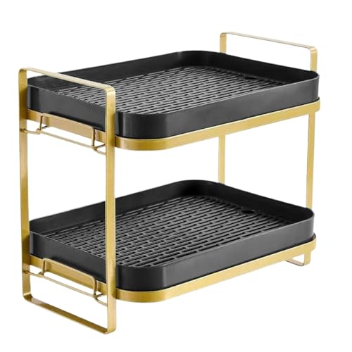 AMULONG Kaffeetasse Halter Café 2-stufiger Tassentrocknerständer, Organizer, Arbeitsplatten-Stationsregal Küchen Organizer(Black) von AMULONG