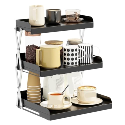 AMULONG Kaffeetasse Halter Café 3-stufiges Kaffeebecher-Organizer-Regal, Zubehör for Kaffeebar-Stationen Küchen Organizer von AMULONG