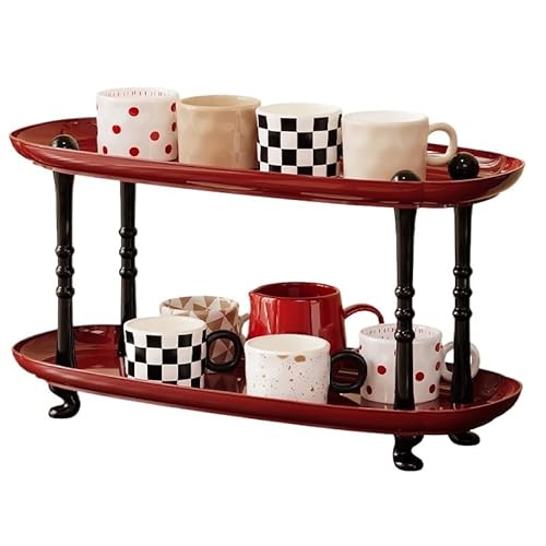 AMULONG Kaffeetasse Halter Café Doppelschichtiges Lagerregal Multifunktionales Tischbecher-Lagerregal Küchen Organizer AMULONG Kaffeetasse Halter Café Doppelschichtiges Lagerregal Multifunktionales Tischbecher-Lagerregal Küchen Organizer von AMULONG