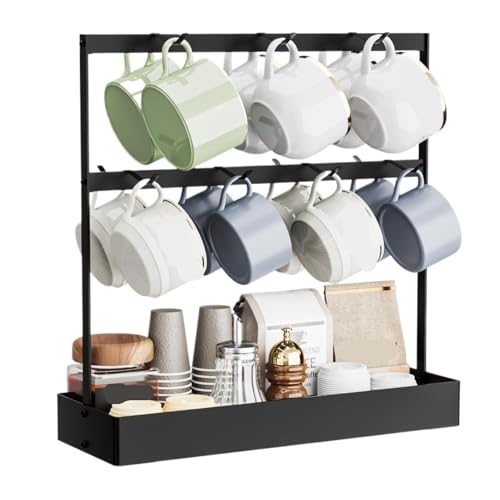 AMULONG Kaffeetasse Halter Café Kaffeetassenhalter Haken 14 Kapazität Arbeitsplatte Küchen Organizer AMULONG Kaffeetasse Halter Café Kaffeetassenhalter Haken 14 Kapazität Arbeitsplatte Küchen Organizer von AMULONG
