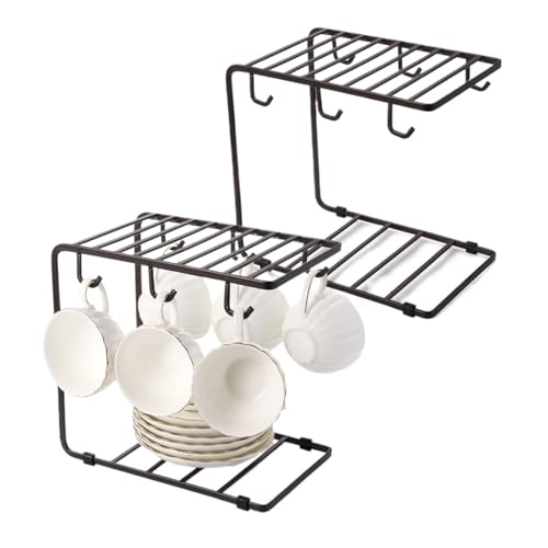 AMULONG Kaffeetasse Halter Café Metalldrahtständer for Tassenhalter auf der Arbeitsplatte oder in Speisekammer Küchen Organizer von AMULONG