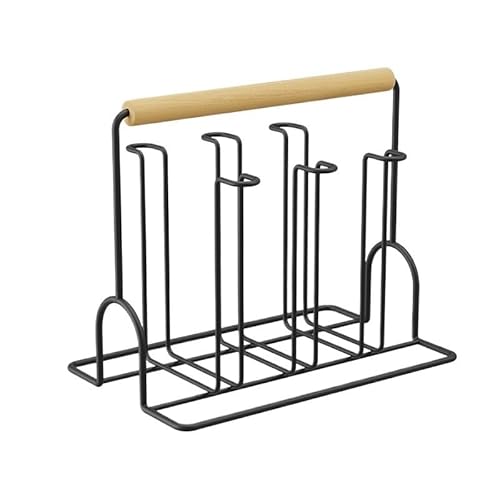AMULONG Kaffeetasse Halter Café Schmiedeeisen Cup Rack Drain Lagerregal Home Couchtisch Küchen Organizer(Black) von AMULONG