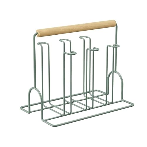 AMULONG Kaffeetasse Halter Café Schmiedeeisen Cup Rack Drain Lagerregal Home Couchtisch Küchen Organizer(Grün) von AMULONG