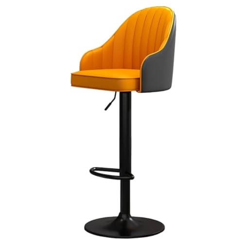 AMULONG Tresenhocker Bistrohocker 1 Stück Hocker, Verstellbare, Mit PU-Leder Gepolsterte Küchenbarhocker Mit Rückenlehne, Um 360° Drehbare Frühstücksbarstühle Barhocker Küchenhocker(A) von AMULONG