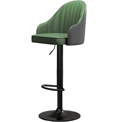 AMULONG Tresenhocker Bistrohocker 1 Stück Hocker, Verstellbare, Mit PU-Leder Gepolsterte Küchenbarhocker Mit Rückenlehne, Um 360° Drehbare Frühstücksbarstühle Barhocker Küchenhocker(B) von AMULONG