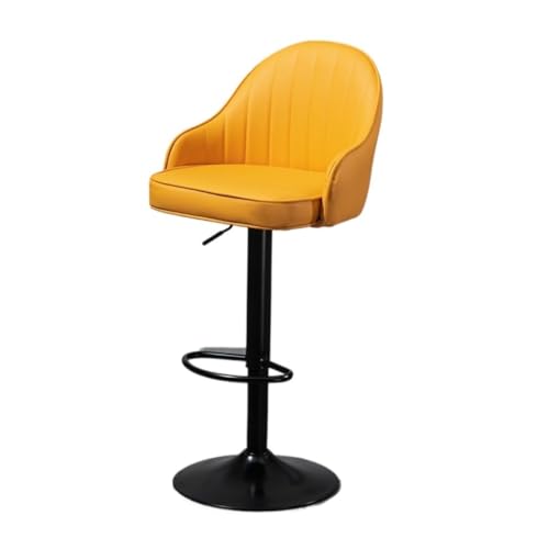 AMULONG Tresenhocker Bistrohocker 1 Stück Hocker, Verstellbare, Mit PU-Leder Gepolsterte Küchenbarhocker Mit Rückenlehne, Um 360° Drehbare Frühstücksbarstühle Barhocker Küchenhocker(F) von AMULONG