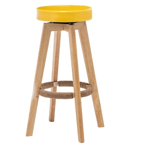 AMULONG Tresenhocker Bistrohocker Barhocker 360 ° Drehbarer Barhocker Holz Tresenhocker Hochhocker Barstuhl Mit Fußstütze Barhocker Küchenhocker(D) von AMULONG