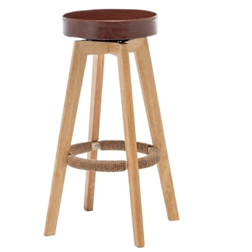 AMULONG Tresenhocker Bistrohocker Barhocker 360 ° Drehbarer Barhocker Holz Tresenhocker Hochhocker Barstuhl Mit Fußstütze Barhocker Küchenhocker(E) von AMULONG