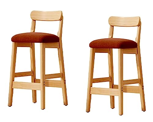 AMULONG Tresenhocker Bistrohocker Barhocker Aus Massivem Holz, 2er-Set, Moderne Frühstücksstühle, Stoff-Sitzkissen, Barhocker Für Die Theke, Küche, Zuhause Barhocker Küchenhocker(A,46 * 41 * 91cm) von AMULONG