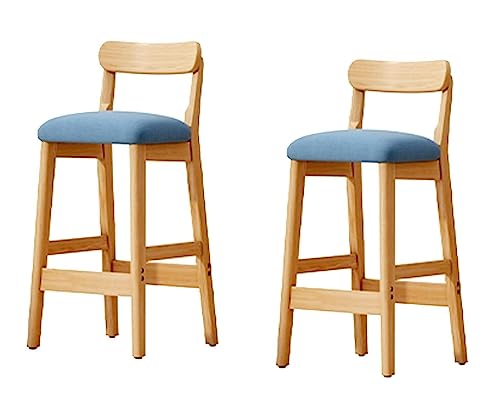 AMULONG Tresenhocker Bistrohocker Barhocker Aus Massivem Holz, 2er-Set, Moderne Frühstücksstühle, Stoff-Sitzkissen, Barhocker Für Die Theke, Küche, Zuhause Barhocker Küchenhocker(B,46 * 41 * 101cm) von AMULONG