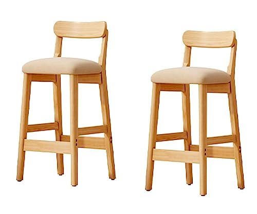 AMULONG Tresenhocker Bistrohocker Barhocker Aus Massivem Holz, 2er-Set, Moderne Frühstücksstühle, Stoff-Sitzkissen, Barhocker Für Die Theke, Küche, Zuhause Barhocker Küchenhocker(C,46 * 41 * 101cm) von AMULONG