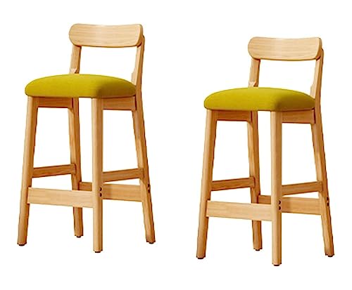 AMULONG Tresenhocker Bistrohocker Barhocker Aus Massivem Holz, 2er-Set, Moderne Frühstücksstühle, Stoff-Sitzkissen, Barhocker Für Die Theke, Küche, Zuhause Barhocker Küchenhocker(D,46 * 41 * 101cm) von AMULONG