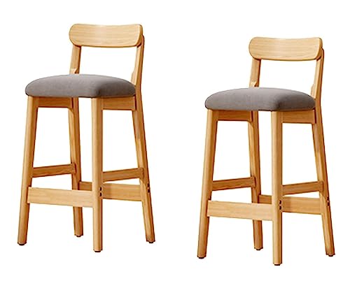 AMULONG Tresenhocker Bistrohocker Barhocker Aus Massivem Holz, 2er-Set, Moderne Frühstücksstühle, Stoff-Sitzkissen, Barhocker Für Die Theke, Küche, Zuhause Barhocker Küchenhocker(E,46 * 41 * 91cm) von AMULONG