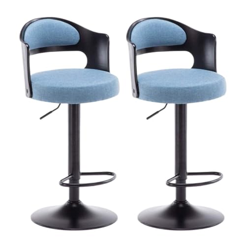 AMULONG Tresenhocker Bistrohocker Drehbare Barhocker 2er Set Moderner Barstuhl Leinen Sitzkissen Barhocker Verstellbarer Hochhocker Küche Wohnzimmer Barhocker Küchenhocker(Grey) von AMULONG