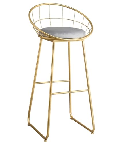 AMULONG Tresenhocker Bistrohocker Esszimmer- Und Küchenbarstühle, Mit Samt Gepolsterte Barhocker Mit Fußstützen, Goldfarbene Metallbeine Barhocker Küchenhocker(Sitting Height 75cm) von AMULONG