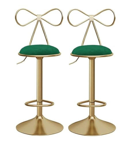 AMULONG Tresenhocker Bistrohocker Höhenverstellbare Hockerstühle 2er-Set Barhocker Drehbarer Barhocker Mit Samtsitz Hochhocker Mit Rückenlehne Barstuhl Barhocker Küchenhocker(Grün) von AMULONG