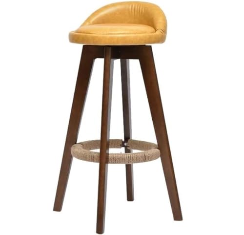 AMULONG Tresenhocker Bistrohocker Holz Bar Stuhl Moderne Bar Hocker Mit Rückenlehne Swivel Bar Hocker Buche Holz Hocker PU Sitz Oberfläche Barhocker Küchenhocker von AMULONG