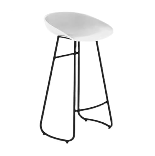 AMULONG Tresenhocker Bistrohocker PP Barhocker 2er-Set Thekenhöhe Metallbeine Barstuhlsitz, Hochstuhl Barhocker Modern Home Coffee Shop Barhocker Küchenhocker(White,Sitting Height 65cm) von AMULONG