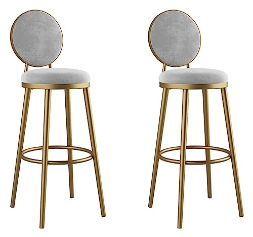 AMULONG Tresenhocker Bistrohocker Samt-Barhocker, 2er-Set, Moderner Barhocker, Stuhl, Thekenhöhe, Hocker Mit Rückenlehne Und Fußstütze Für Das Esszimmer Barhocker Küchenhocker(E,Sitting Height 65cm) von AMULONG