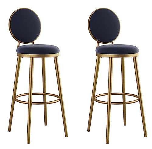 AMULONG Tresenhocker Bistrohocker Samt-Barhocker, 2er-Set, Moderner Barhocker, Stuhl, Thekenhöhe, Hocker Mit Rückenlehne Und Fußstütze Für Das Esszimmer Barhocker Küchenhocker(F,Sitting Height 45cm) von AMULONG