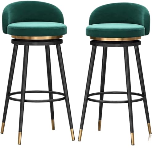 Tresenhocker Bistrohocker Set Aus 2 Modernen Samt-Barhockern Mit Rückenlehne Und Gepolsterten Stühlen Mit Fußstütze Für Die Frühstücksbar Im Pub Barhocker Küchenhocker(Grün,65cm Sitting Height) Tresenhocker Bistrohocker Set Aus 2 Modernen Samt-Barhockern Mit Rückenlehne Und Gepolsterten Stühlen Mit Fußstütze Für Die Frühstücksbar Im Pub Barhocker Küchenhocker(Grün,65cm Sitting Height) von AMULONG