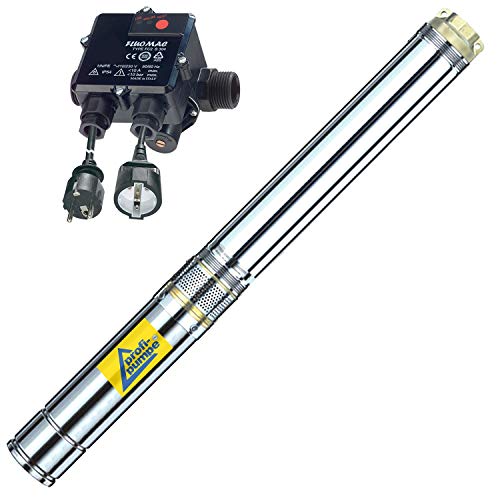 3 Zoll BRUNNENPUMPE TIEFBRUNNENPUMPE TAUCHDRUCKPUMPE TAUCHPUMPE PUMPE Brunnen-Star 1100-7 mit Durchflusswächter FLUOMAC® verkabelt Die Energie-Spar-TIEFBRUNNENPUMPE aus hochwertigem Edelstahl von AMUR