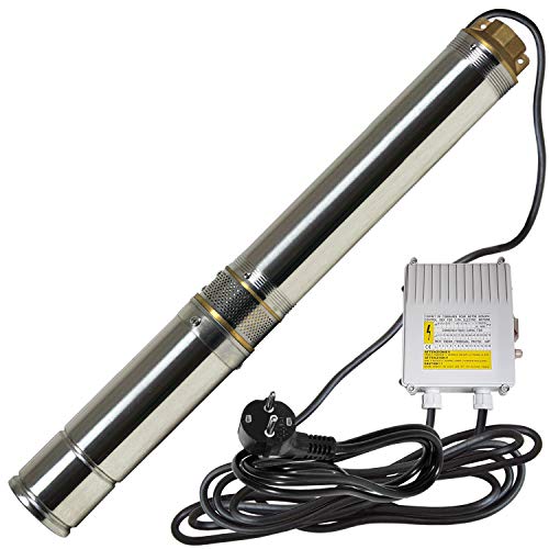 AMUR 4Zoll -BRUNNENPUMPE TIEFBRUNNENPUMPE TAUCHDRUCKPUMPE TAUCHPUMPE GARTENPUMPE PUMPE. Die SCHLANKE TIEFBRUNNENPUMPE mit hoher Leistung! (1500Watt - 10Bar) von AMUR
