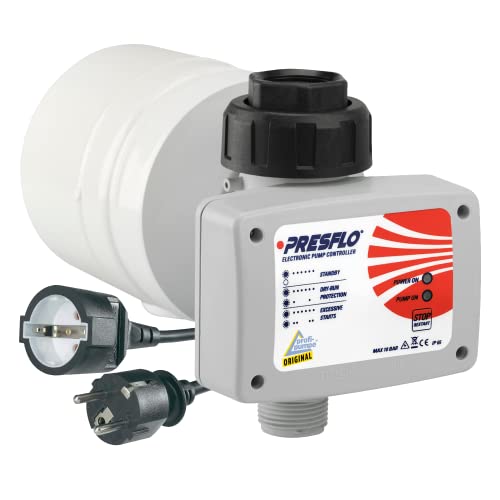 Amur Pumpensteuerung Druckschalter Druckwächter PRESFLO-2-MULTI® Automatic-Controller Durchflusswächter verkabelt für Hauswasserwerk, Pumpe Brunnenpumpe, Kreiselpumpe, Tauchpumpe, Tiefbrunnenpumpe von Amur