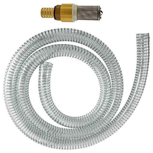 Dieselpumpe Schlauch, Sauggarnitur, Saugset 25mm für Dieselpumpen mit Rückschlagventil aus Messing, Spiralverstärkter Schlauch, 10m für Heizölpumpe Ölpumpe Kraftstoffpumpe Tankstelle, Umfüllpumpe von Amur