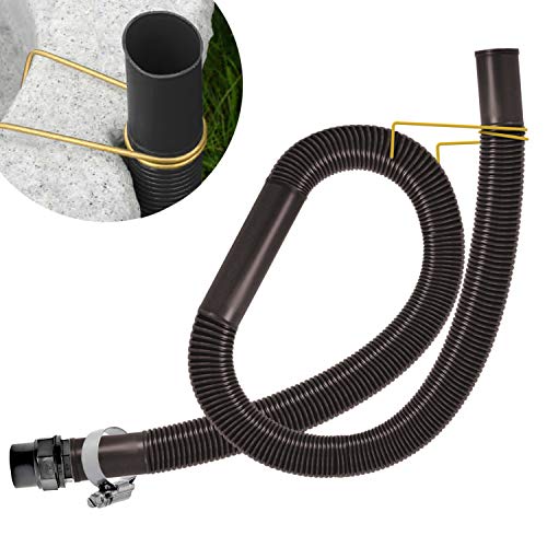 ENTNAHME-Set für REGENTONNE und REGENFASS, für REGENWASSERTANK mit Schlauch in grau/braun und WANDDURCHFÜHRUNG (ca. 32mm= 5/4 Zoll) (Braun) von AMUR