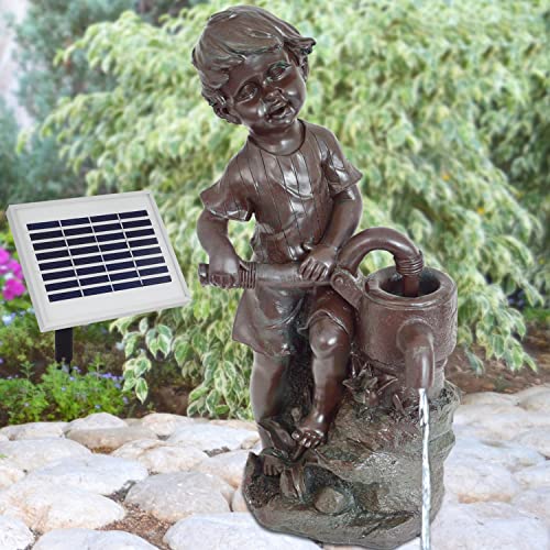 Garten BRUNNEN SOLAR TEICHPUMPE SOLAR SPRINGBRUNNEN GARTENBRUNNEN SOLAR WASSERSPIEL, Set SOLAR PUMPE TEICHPUMPE f. TERRASSE TEICH Garten GARTENTEICH Solarteichdekoration (Solar ohne Akku LAUSEBUB) von AMUR