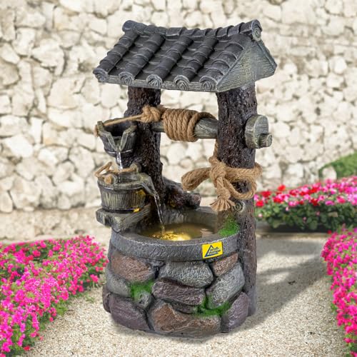 Gartenbrunnen Brunnen Zierbrunnen Zimmerbrunnen Springbrunnen Brunnen Märchen-Brunnen mit LED-Licht 230V Wasserfall Wasserspiel für Garten, Gartenteich, Terrasse, Balkon Sehr Dekorativ Gartenbrunnen Brunnen Zierbrunnen Zimmerbrunnen Springbrunnen Brunnen Märchen-Brunnen mit LED-Licht 230V Wasserfall Wasserspiel für Garten, Gartenteich, Terrasse, Balkon Sehr Dekorativ von AMUR