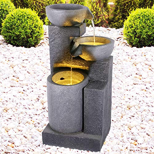 Gartenbrunnen Brunnen Zierbrunnen Zimmerbrunnen Springbrunnen Wasserfall Wasserspiel für Garten, Gartenteich 230V Gartenbrunnen Granit Kaskade mit LED-Licht Gartenbrunnen Brunnen Zierbrunnen Zimmerbrunnen Springbrunnen Wasserfall Wasserspiel für Garten, Gartenteich 230V Gartenbrunnen Granit Kaskade mit LED-Licht von AMUR