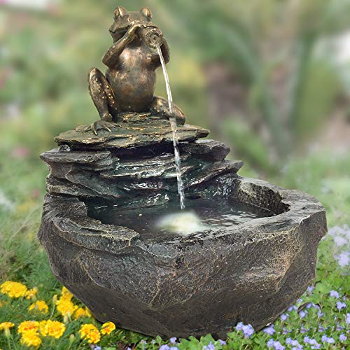 Gartenbrunnen ZIERBRUNNEN VOGELBAD Wasserfall GARTENLEUCHTE TEICHPUMPE - SPRINGBRUNNEN WASSERSPIEL für Garten (DURSTIGER Frosch mit LED-Licht - 230V) Gartenbrunnen ZIERBRUNNEN VOGELBAD Wasserfall GARTENLEUCHTE TEICHPUMPE - SPRINGBRUNNEN WASSERSPIEL für Garten (DURSTIGER Frosch mit LED-Licht - 230V) von AMUR
