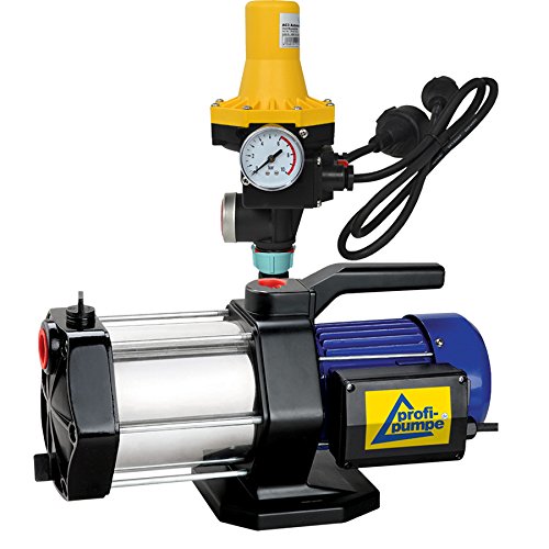 HAUSWASSERWERK HAUSWASSERAUTOMAT LEISE KREISELPUMPE PUMPE AQUA INNO-TEC 1300Watt mit DURCHFLUSSWÄCHER AC3 als Druckschalter, 5-Stufige laufruhige Pumpe für klares Brauchwasser von Amur