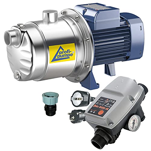 HAUSWASSERWERK HAUSWASSERAUTOMAT SELBSTANSAUGEND KREISELPUMPE PUMPE INNO-TEC LEISE ENERGIESPARSAME EDELSTAHL-Pumpe für Klarwasser Qualität aus EU-FERTIGUNG DAUERLAUF-geignet (750W mit DW BRIO® vk) von AMUR