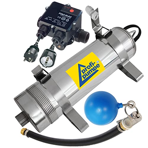 HAUSWASSERWERK REGENWASSERPUMPE Tauchpumpe TAUCHDRUCKPUMPE REGENWASSER PUMPE Regen-Star SUPER 1400, 19 m Kabel, ZISTERNENPUMPE mit Durchflusswächter FLUOMAC® von AMUR