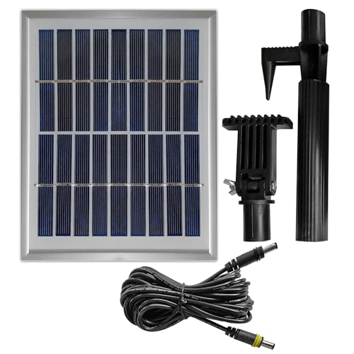 INNOVATIVES SOLAR 2,5 Watt-Hybrid-System. Solar-Panel mit Anschluß an 230V-Netzadapter zur Erweiterung des Teichpumpen-Sets Oasis 250-H-Hybrid. Solar-Modul für Bachlauf Quellbach. von AMUR