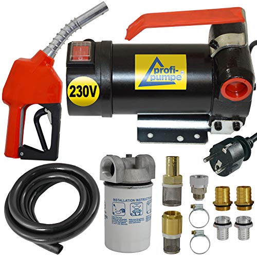 NEU! 230V- DIESELPUMPE Heizölpumpe Biodiesel-Pumpe DIESEL STAR 160-4 ELEKTRO FASSPUMPE mit 230V Anschluss, Leistungsstarker MOTOR (Diesel Pumpe DIESEL STAR 160 - mit Zubehör Paket 3) von AMUR