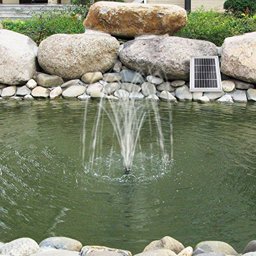 SOLAR TEICHPUMPE Garten BRUNNEN Oasis 250-1 Solarbrunnen Springbrunnen WASSERSPIEL Teichpumpe 2,5 Watt, max. 250L/h max. 0,9m-Fontaenenhoehe Fuer Gartenteich mit STABILEM ALU-Rahmen von AMUR
