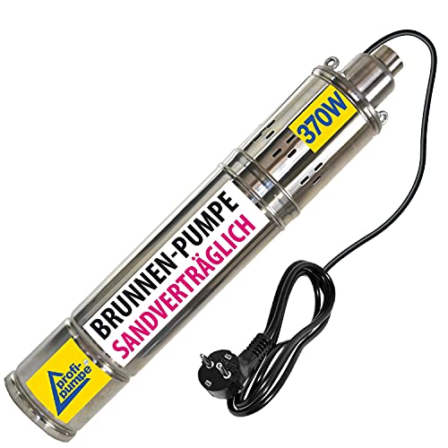 Sandverträgliche Tiefbrunnenpumpe Schraubenpumpe Brunnenpumpe Wasserpumpe Gartenpumpe Rohrpumpe Hauswasserwerk Bohrlochpumpe für neuangelegte (230V - 3 Zoll SCREW-Star 370) von AMUR