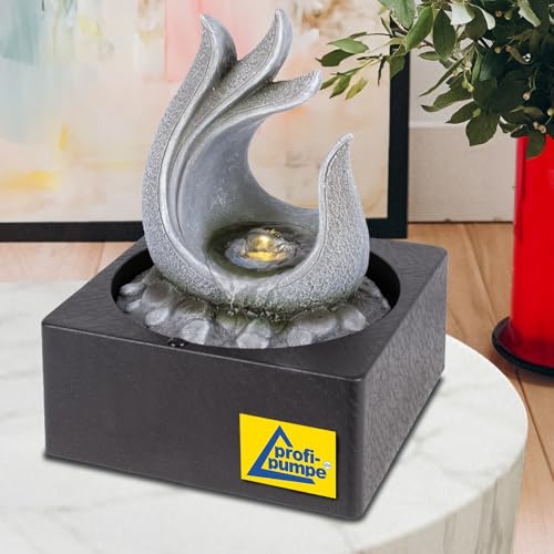 Zimmerbrunnen Brunnen Zierbrunnen Springbrunnen Brunnen Wasserfall Wasserspiel, Terrasse, Balkon Sehr Dekorativ (230V - Zimmerbrunnen Phoenix-Flamme mit LED-Licht) von AMUR