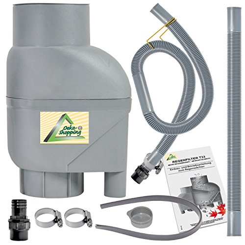 profi-pumpe.de REGENSAMMLER Regenfilter T33 Fallrohrfilter mit Entnahme-Set Filter grau/braun Entnahme-Set, passt für Jede Regentonne und Regenfass (Grau) von AMUR