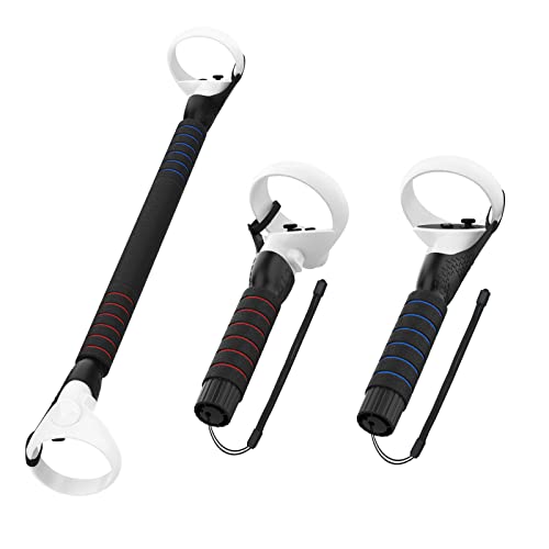 AMVR Gorilla Tag Long Arms Beat Saber Handles für Q2/Q1/Rift S, VR Controller Extension Grip Accessories 2 in 1 Sticks Attachment, Reinforcement with Tie Wraps (Not for Q3/Q3S) AMVR Gorilla Tag Long Arms Beat Saber Handles für Q2/Q1/Rift S, VR Controller Extension Grip Accessories 2 in 1 Sticks Attachment, Reinforcement with Tie Wraps (Not for Q3/Q3S) von AMVR