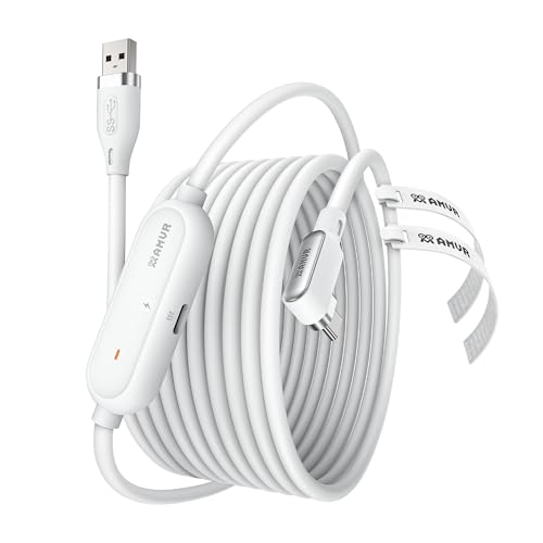 AMVR Link Kabel mit Ladeanschluss 5m(16Ft) Kompatibel mit Quest 3/Meta Quest 3S, Pico 4 Ultra Zubehör, PC/SteamVR Headset Zubehör High Speed 5Gbps USB 3.0 to USB-C VR Ladekabel AMVR Link Kabel mit Ladeanschluss 5m(16Ft) Kompatibel mit Quest 3/Meta Quest 3S, Pico 4 Ultra Zubehör, PC/SteamVR Headset Zubehör High Speed 5Gbps USB 3.0 to USB-C VR Ladekabel von AMVR